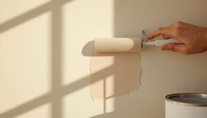 Eggshell finish paint applied to an interior wall showing its subtle low-sheen texture