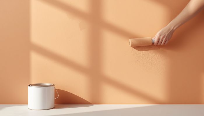 Flat finish paint on a ceiling showing its non-reflective matte appearance