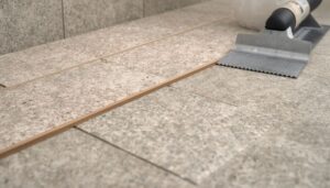 VCT vinyl composition tile flooring installed in a commercial or residential space with checkerboard pattern